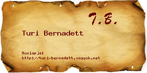 Turi Bernadett névjegykártya