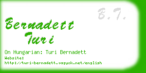 bernadett turi business card